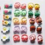 Children Girls Elastic Cartoon Hair Bands and Clip Set